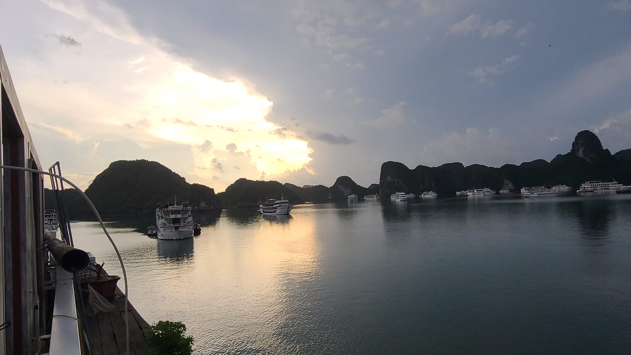 Ha Long Bay Vietnam View From Our Boat at Sunrise